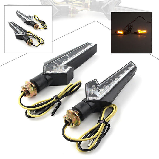 Motorcycle 12V Turn Signal Lights Indicators Amber Lamp Fit Custom Touring Q