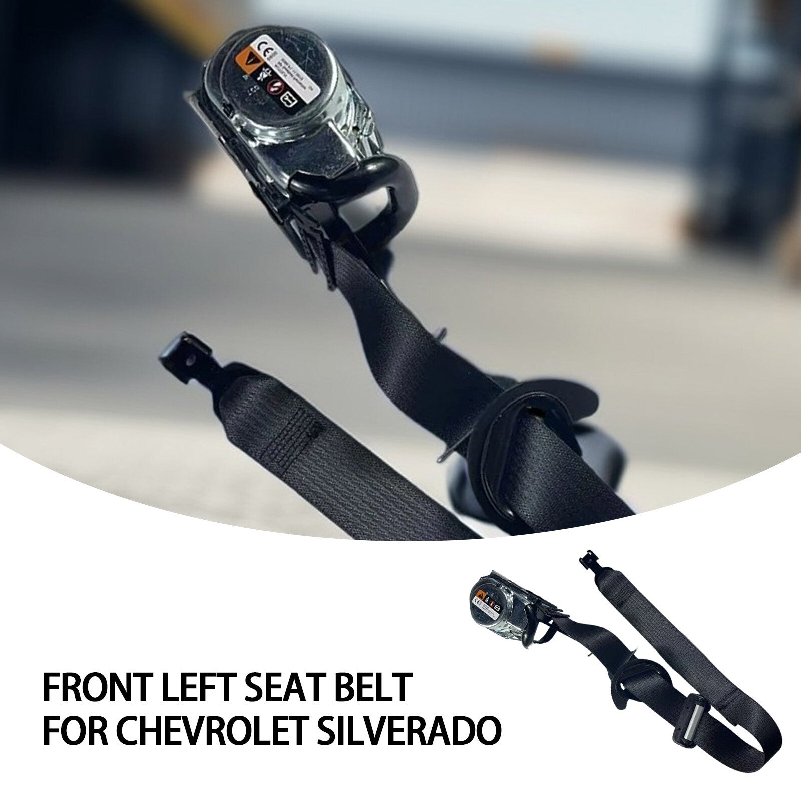 Applicable to 2019-2024 for Chevrolet Silverado 1500, front left seatbelt, black, 886802609 Q