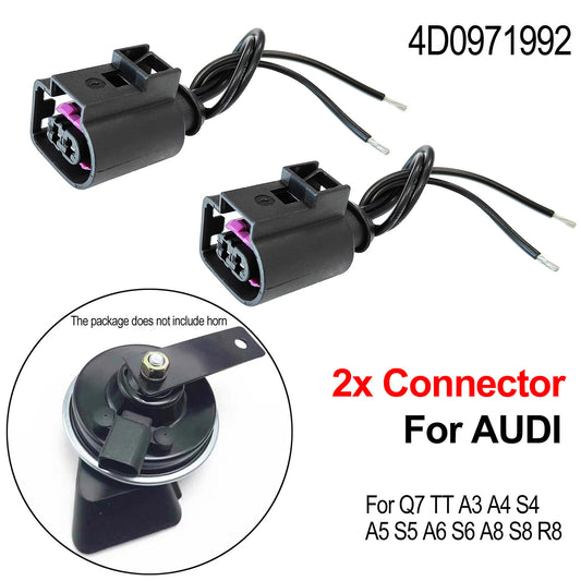 2x 2PIN Horn Connector Plug Repair Loom for AUDI Q7 TT A3 for A4 S4 for A5 S5 for A6 S6 for A8 Q