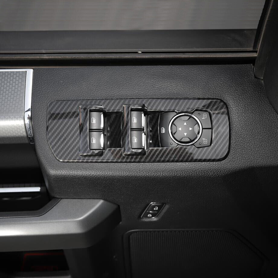 Car Window Lift Switch Cover Trim For F150 15 - 20 Accessories Carbon Fiber v