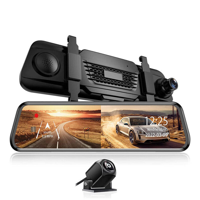 10-inch full-screen dual-lens car mirror dashcam/rearview camera - n