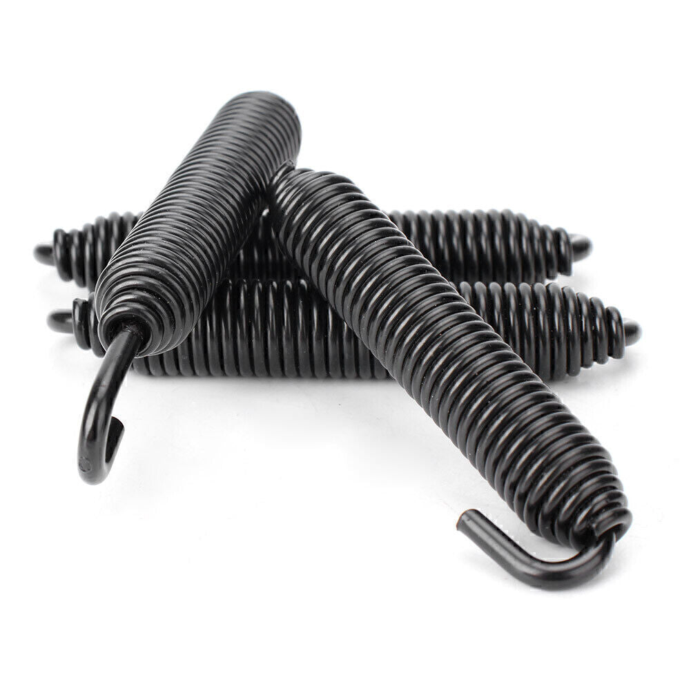 83mm Universal Black Long Outlaw Racing Stainless Header Exhaust Springs