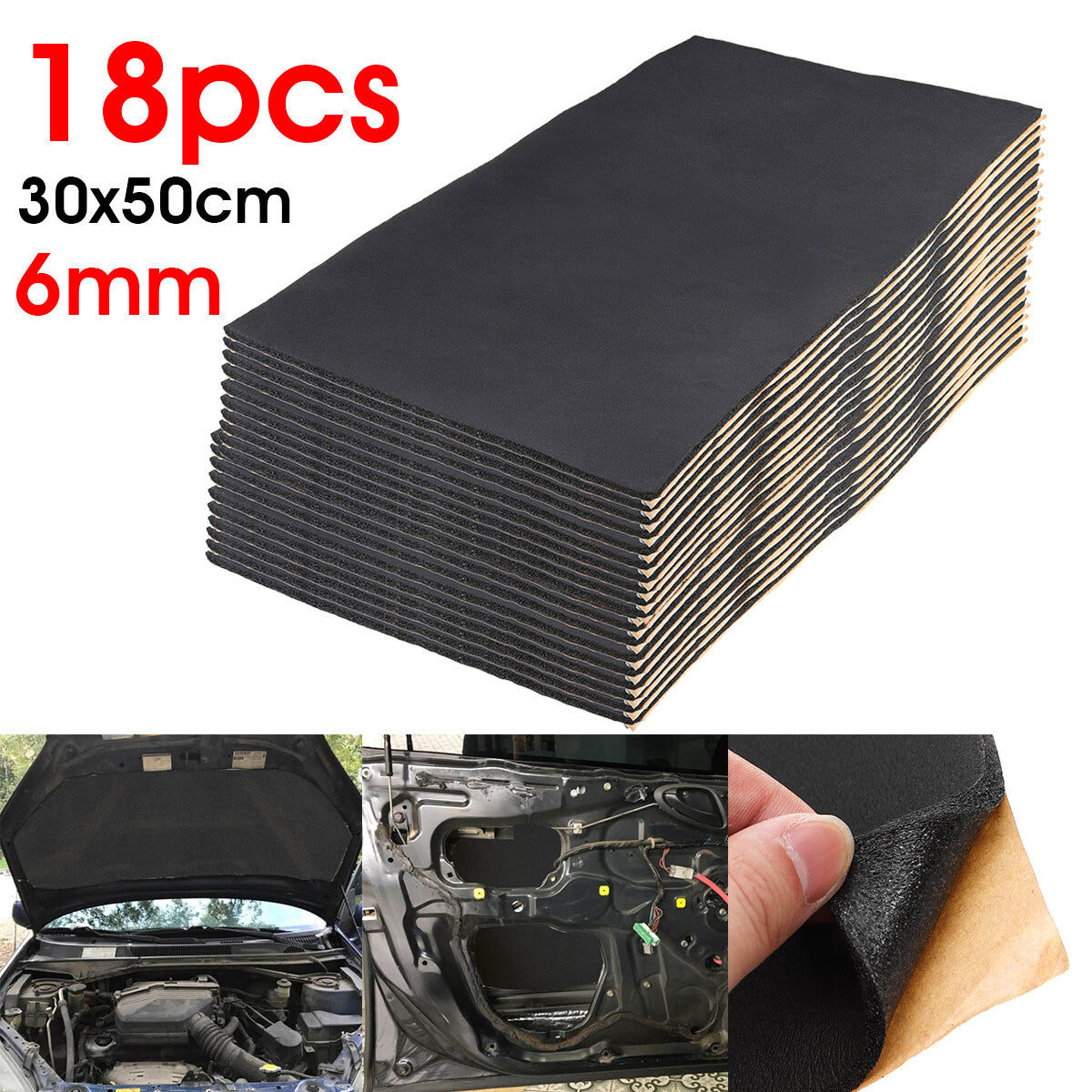 18x Sound Deadener Mat Car Floor Heat Shield Insulation Noise Reduce Accessories