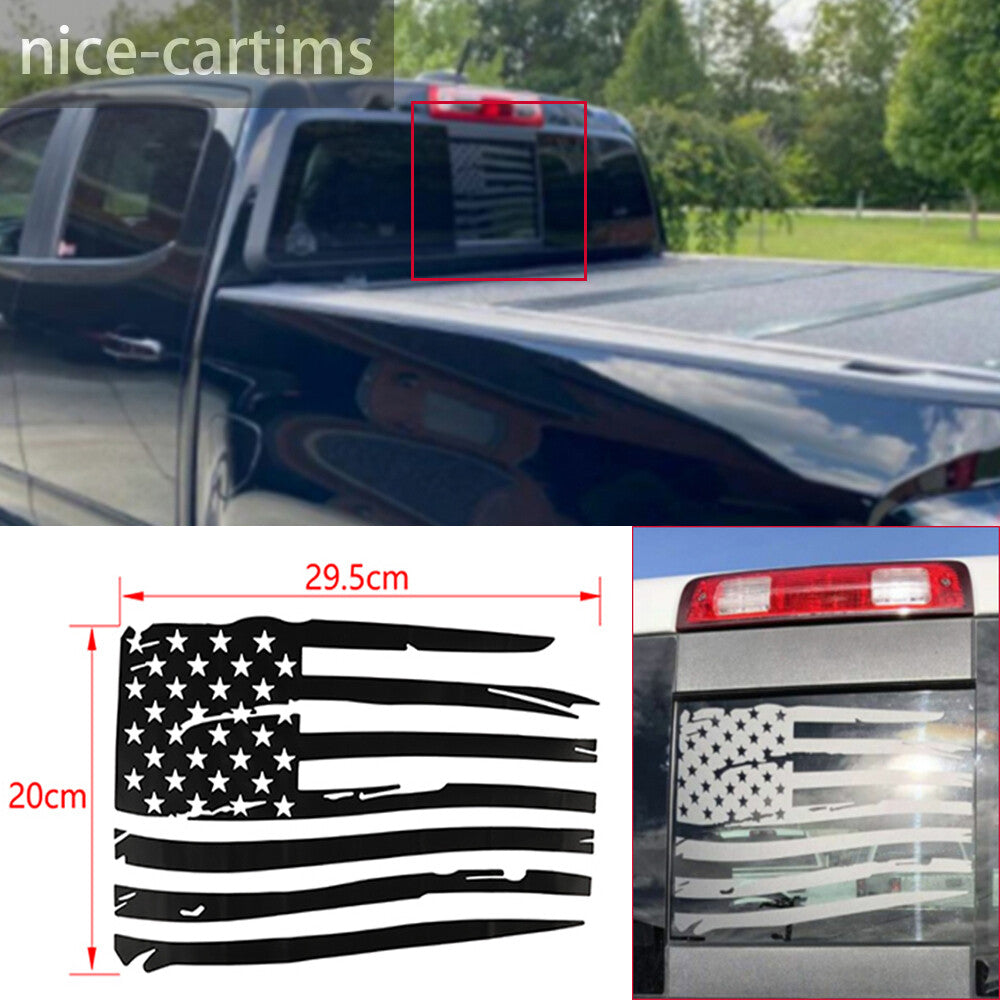 Rear Window Glass Middle Decal Sticker Trim for Jeep Gladiator JT 2018+PVC Black