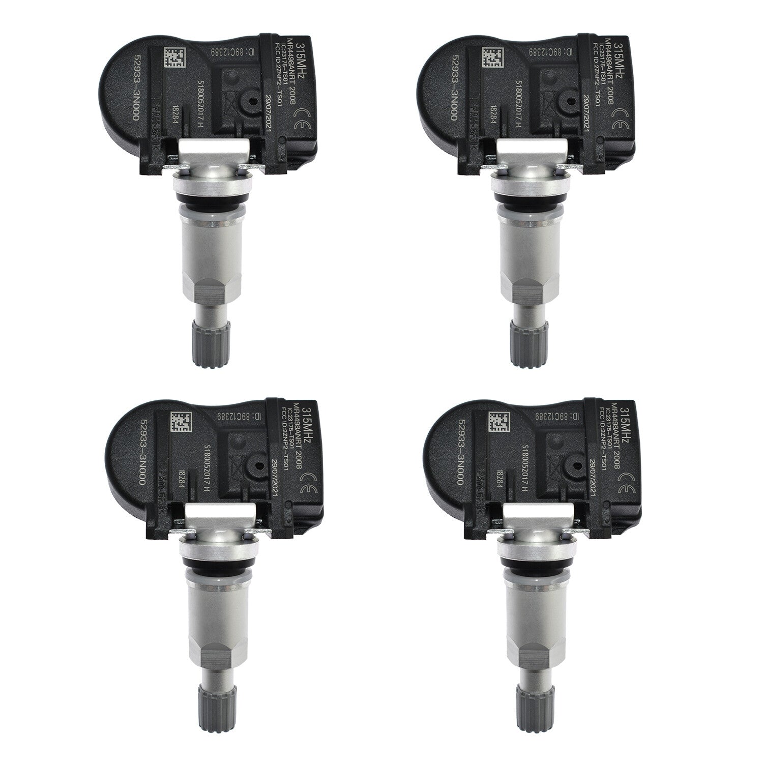 Set of (4) 52933-3N000 TIRE PRESSURE MONITOR SENSOR TPMS for Hyundai for Kia
