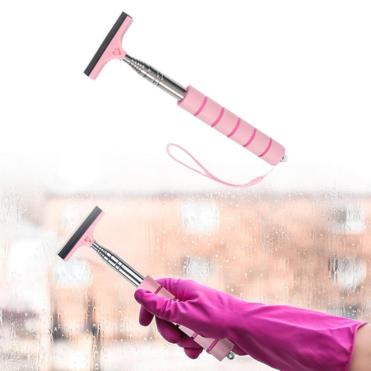 1Pc Telescopic Car Wiper Side Rearview Mirror Squeegee Water Removal Tool Pink Q