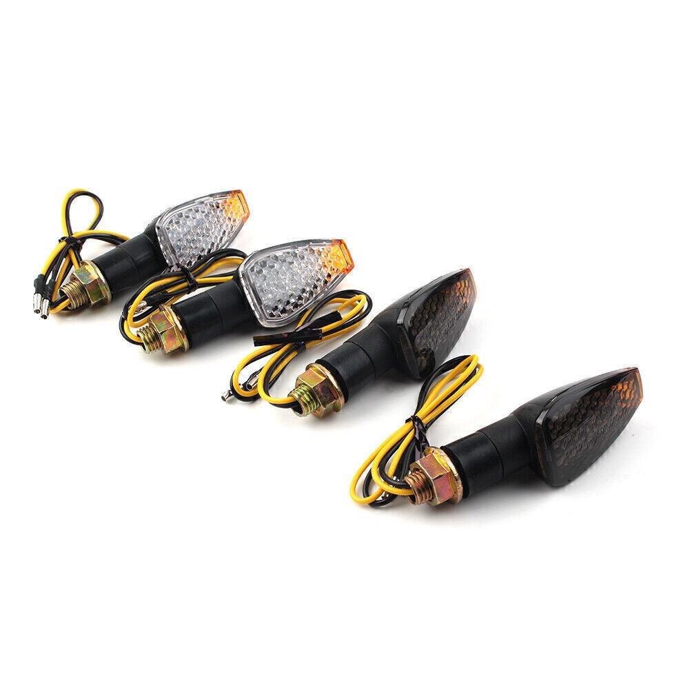 2x Motorcycle Amber LED Turn Signal Indicators Blinkers Lights Universal Q