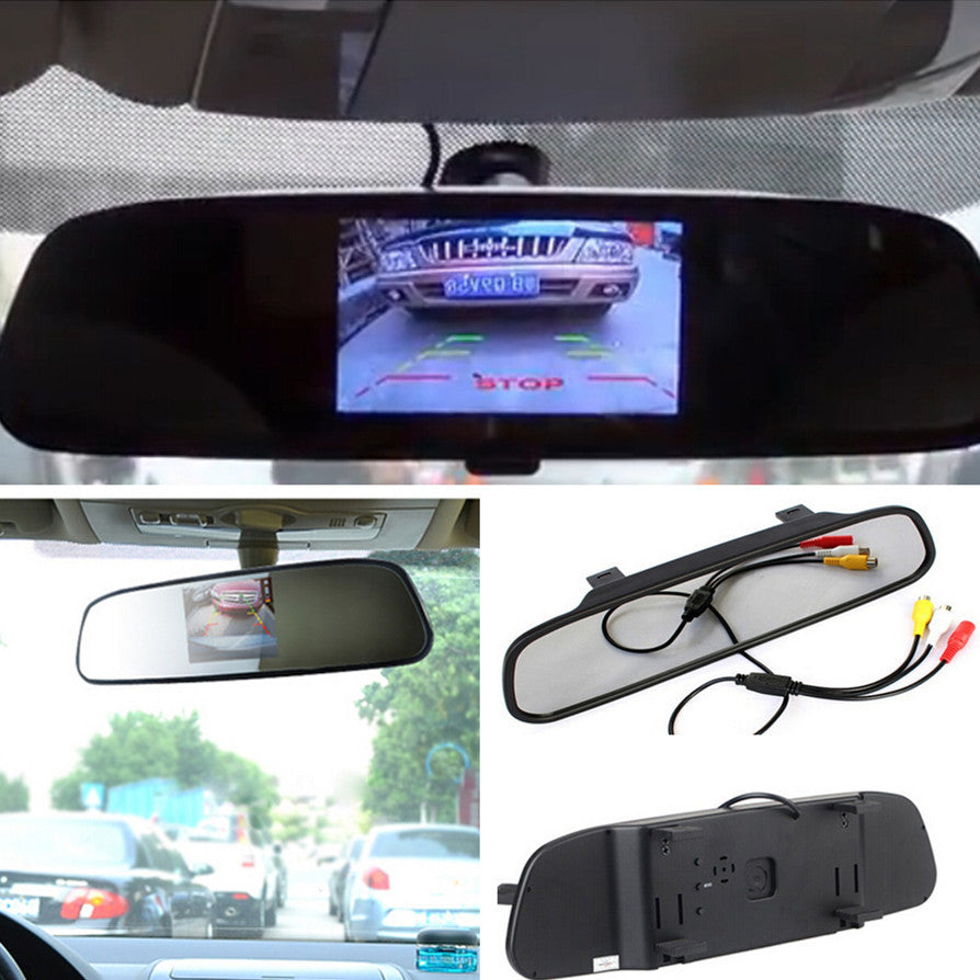 Car 4.3 Mirror Color LCD Screen Display Reverse Parking Camera Rearview Monitor