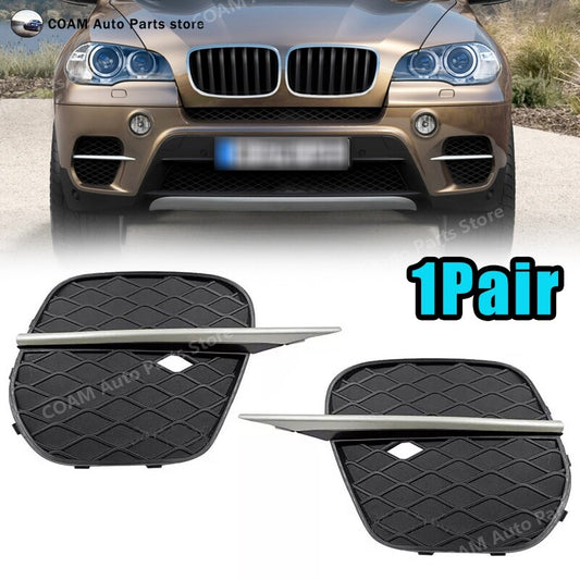 2 Fog Light Frames, Fog Light Covers, and Grilles for BMW X5 E70 LCI 2011-2013 Q
