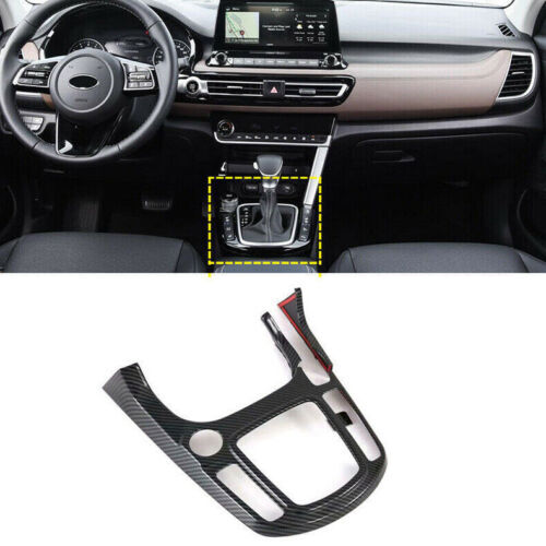 for Kia Seltos 2020-2023 Carbon ABS Console Gear Shift Panel Frame Cover Trims