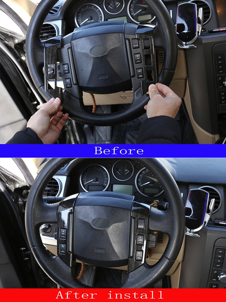 Wood grain steering wheel button cover frame for LR3 Discovery 3 & Freelander 2- n