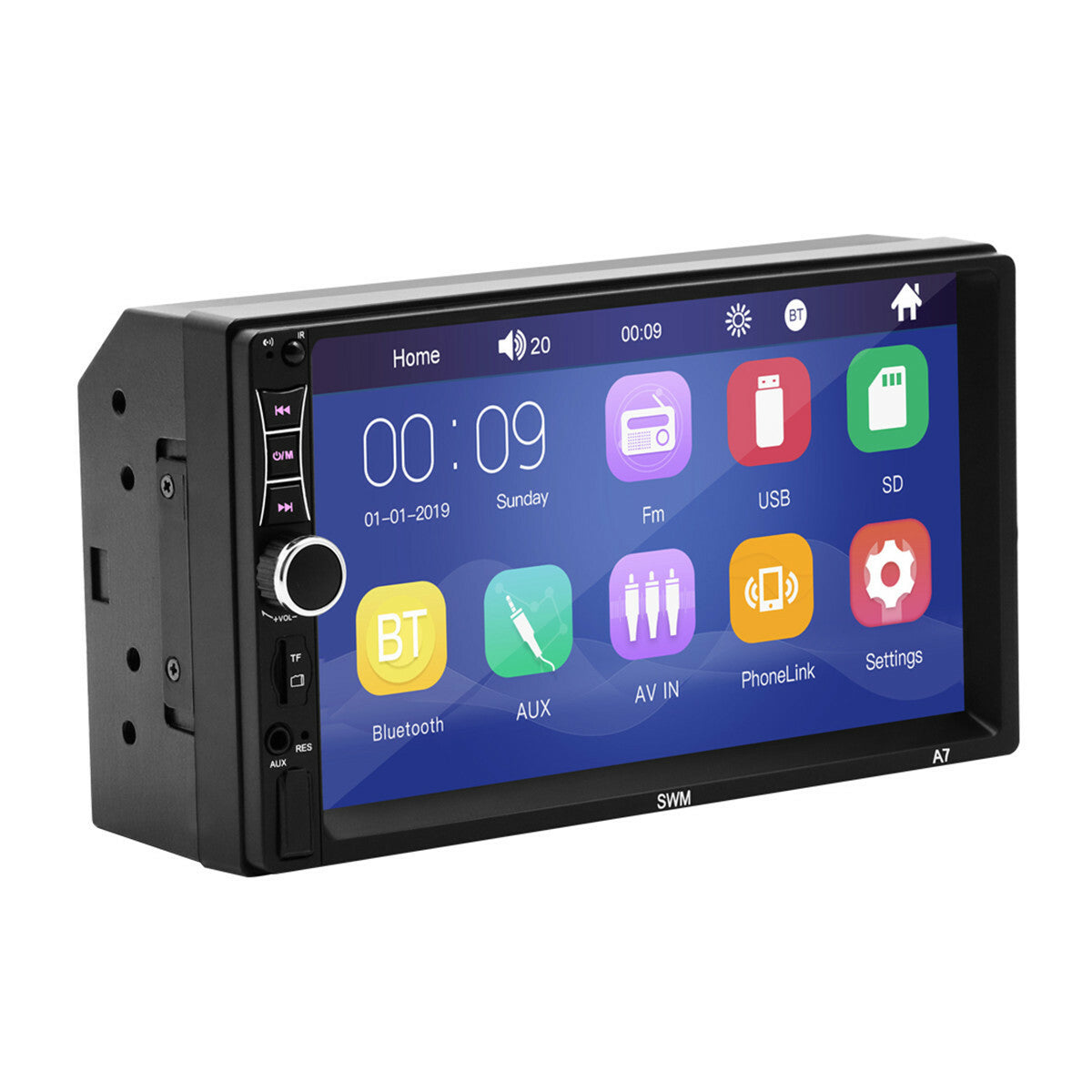 7in 2 DIN Car Stereo Radio MP5 Player Touch Screen Bluetooth W/Remote Control