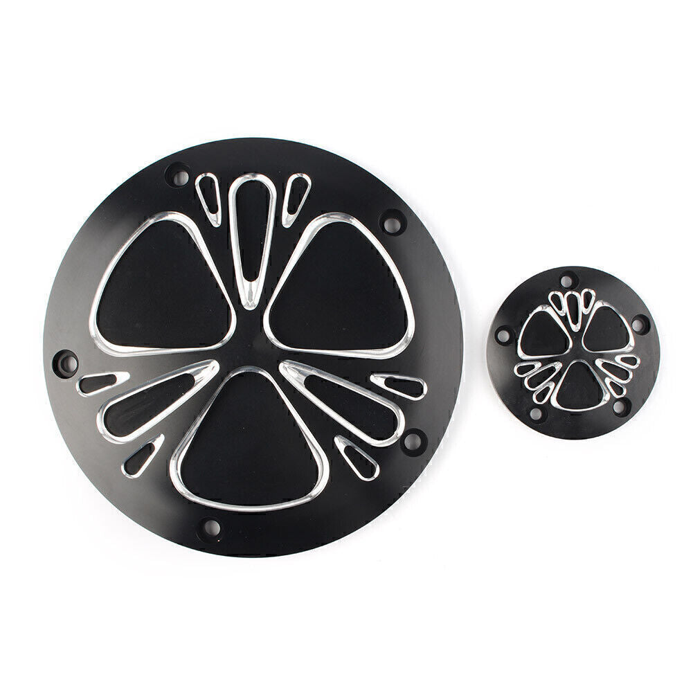 Clutch Timer Derby Cover & Point Cover Fit for Harley Dyna Softail Sportster Black Q