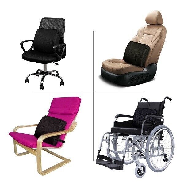 Memory Foam Lumbar Back Support Cushion Waist Pillow Office Home Car Chair for Seat