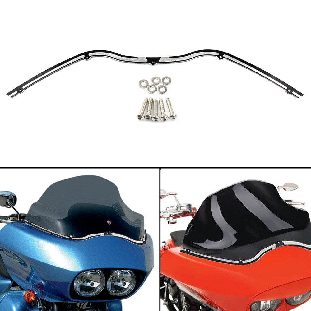 Contrast-cut windshield trim in black for Harley Road Glide FLTRX 1998-2013