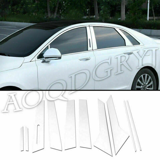 10P S.Steel Window Pillar Posts Covers W/Keypad Cutout for Lincoln MKZ 2013-2020
