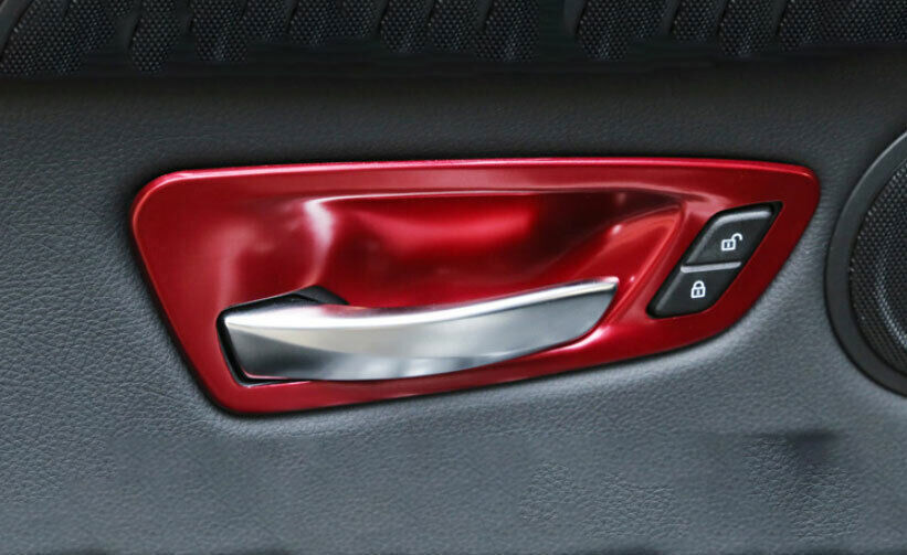 for BMW 3 4 Series GT 2014-2018 Matt Red Inner Door Handle Bowl Frame Decor Trim