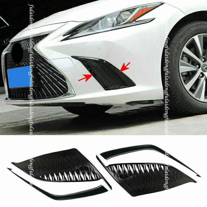for Lexus ES350/300h 2019-2022 ABS Black Front Bumper Fog Lamp Grill Cover Trim