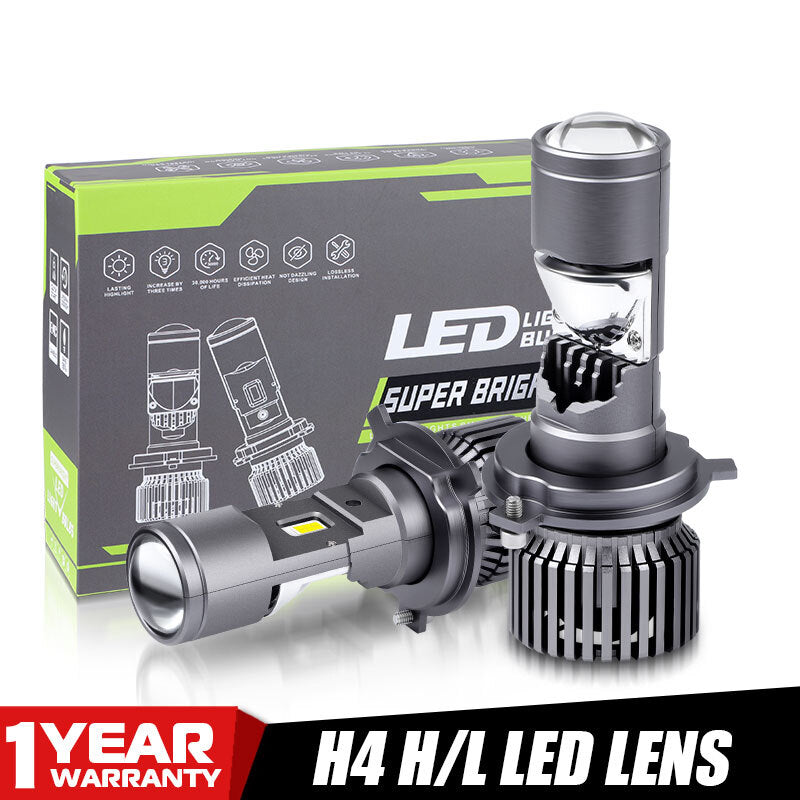 2X H4 for Mini Bi-LED Projector Lens 100W 50000LM Hi-Lo Bulb Headlight Retrofit 9003