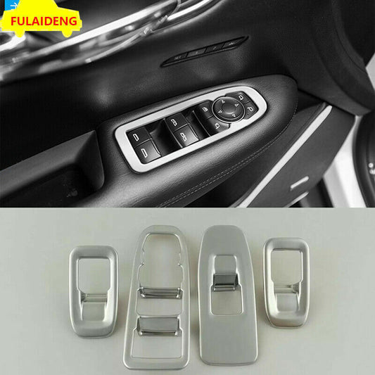 Glass Window Lift Panel Switch Cover Trim Silver ABS for Cadillac XT5 2016-2022