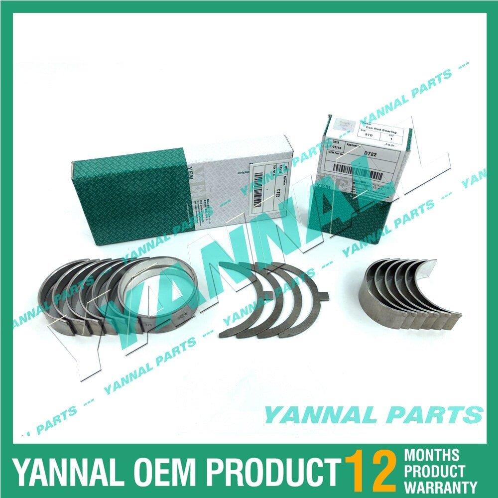 Main bearings and connecting rod bearings are suitable for aftermarket parts for D722 engines.