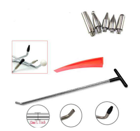 PDR Auto Dent Removal Rod Tool Auto Dent Repair Hook Tool with 5pcs Tap v