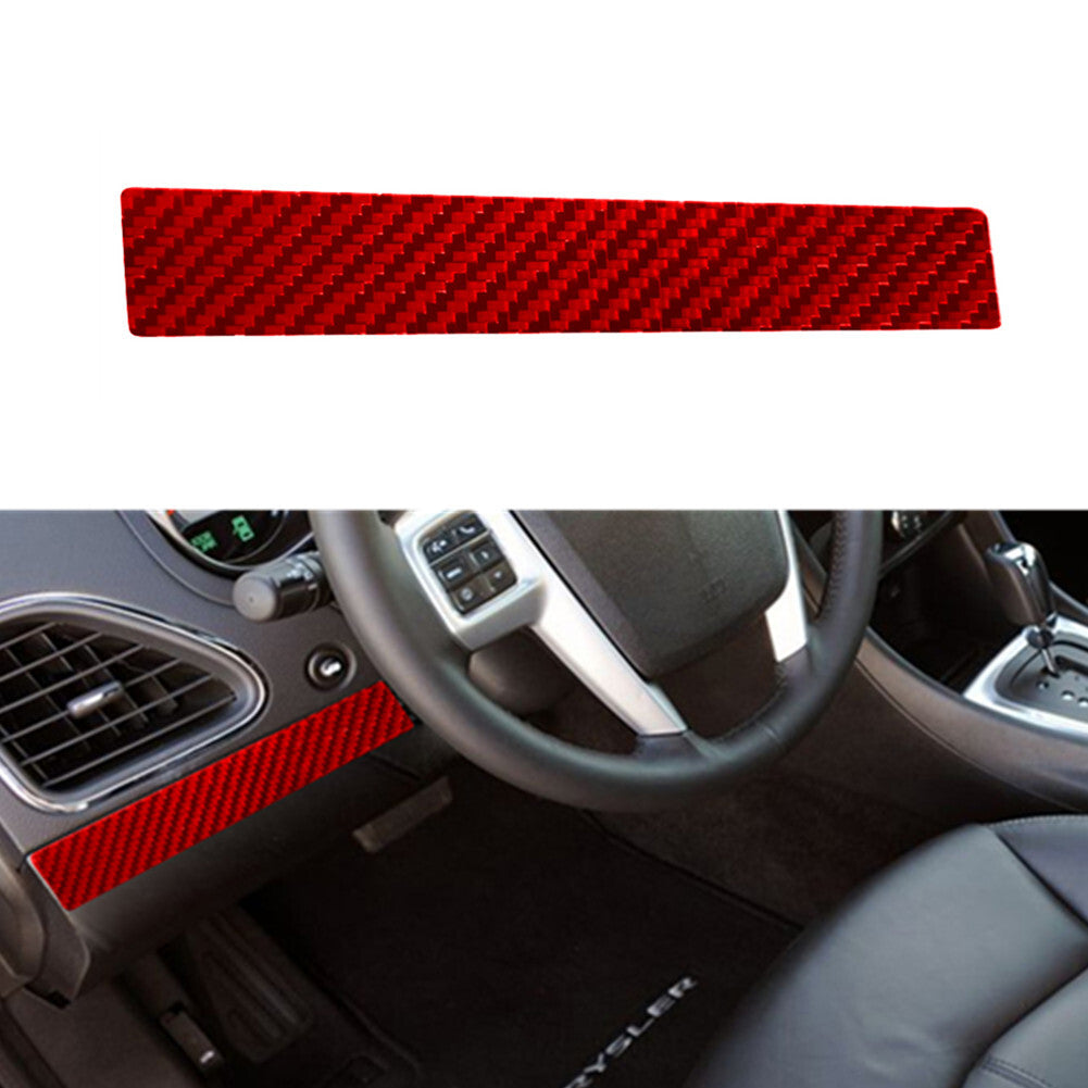 Red Carbon Fiber Driver Side Dashboard Cover Trim For Lancer 2008-15 v