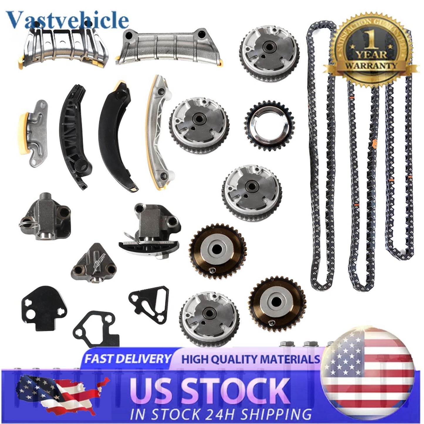 Timing Chain Kit  VVT Gears for Buick Enclave for Chevy Traverse for GMC 3.0L 3.6L