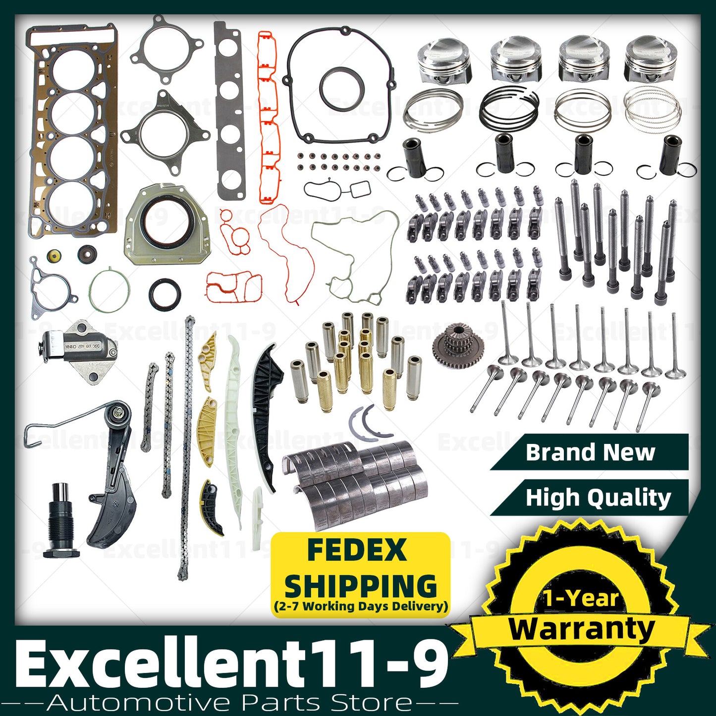 new engine overhaul timing chain, pistons, and valves suitable for CC, for Audi A4, A5, and TT 1.8T models. n