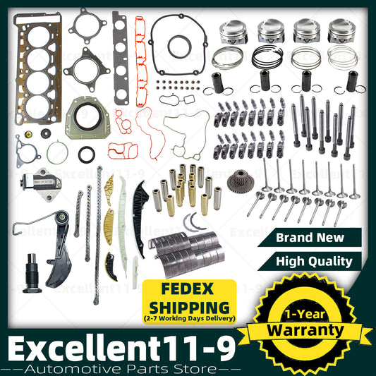 new engine overhaul timing chain, pistons, and valves suitable for CC, for Audi A4, A5, and TT 1.8T models. n