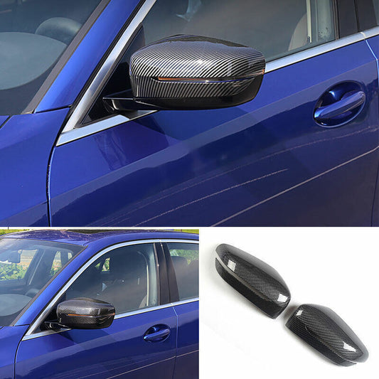 Rearview Mirror Exterior Cover Trim for BMW 3-Series G20 19-23 Carbon Fiber Look