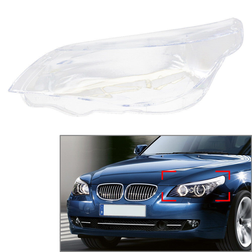 Headlight Lens Cover Lampshade FIT FOR BWM E60 E61 525i 530i 540i 550i 2003-2010