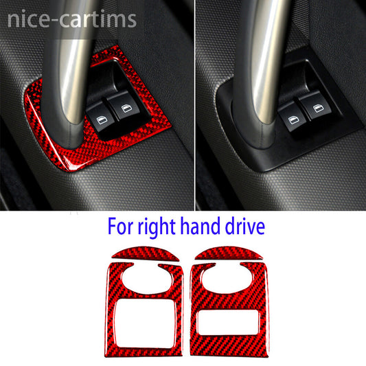 for Audi TT 8n 8J MK123 2008-2014 RHD Window Lift Switch Button Cover Red Carbon