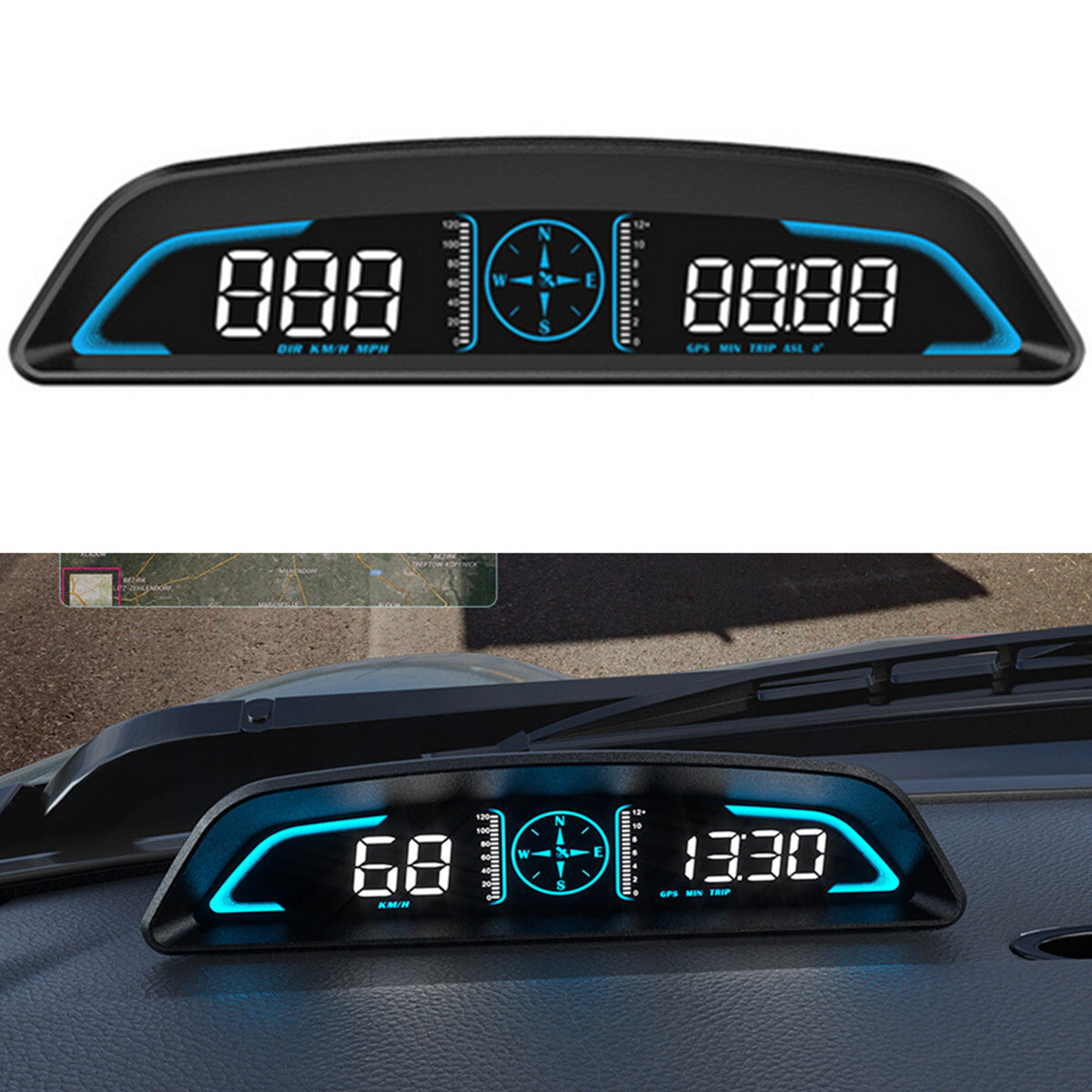 HUD GPS Head-Up Display Speedometer Odometer Car Digital Speed Overspeed Alarm n
