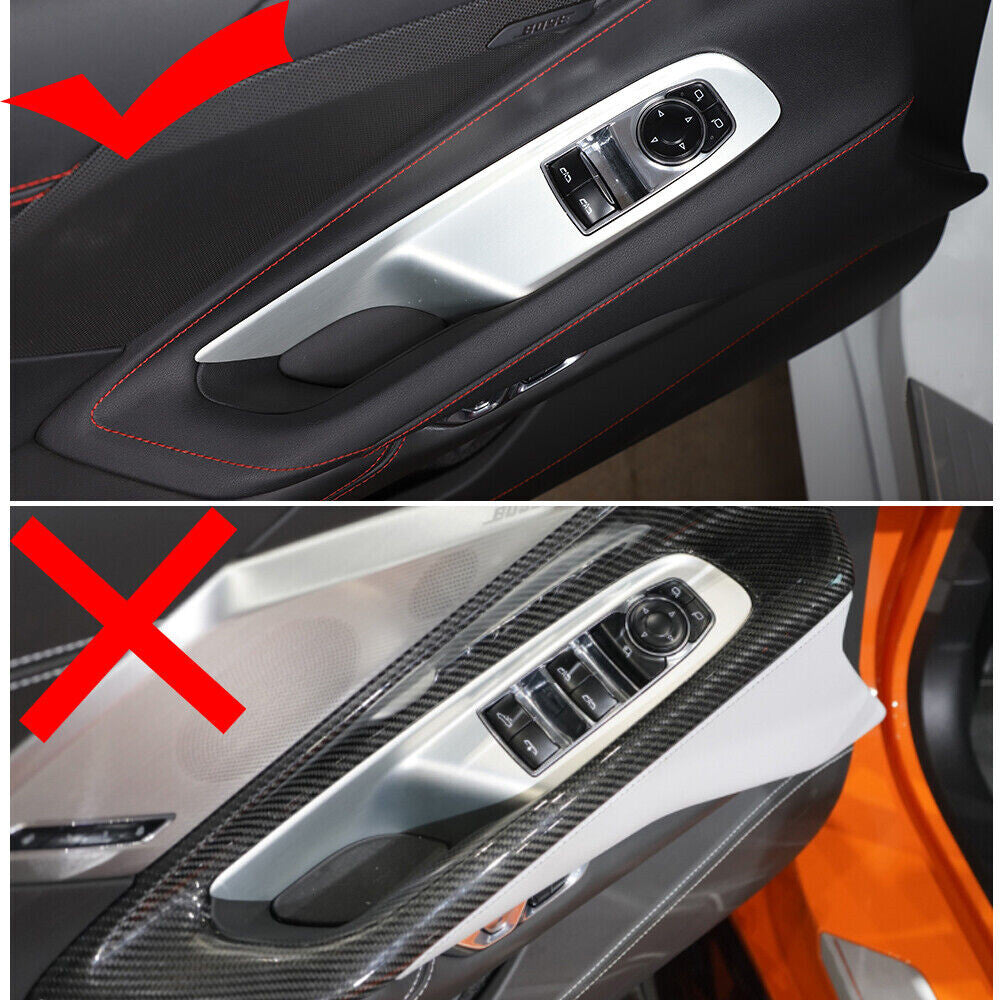 Carbon ABS Window Lift Switch Panel Trim for Corvette C8 2020+Manual Convertible