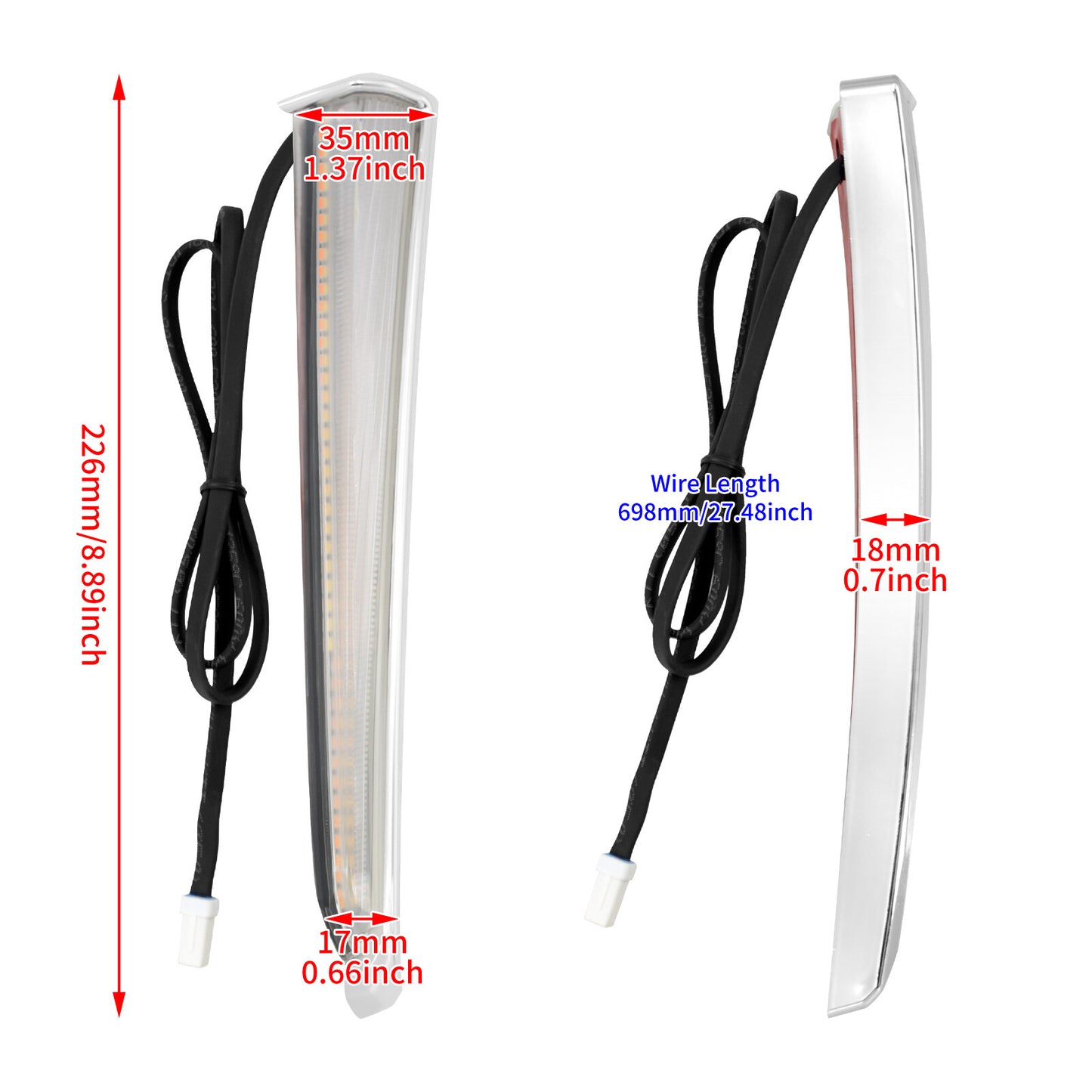 Chrome LED Lower Fairing Running Turn Signal Light Fit For Touring Glide 2014-23 Q
