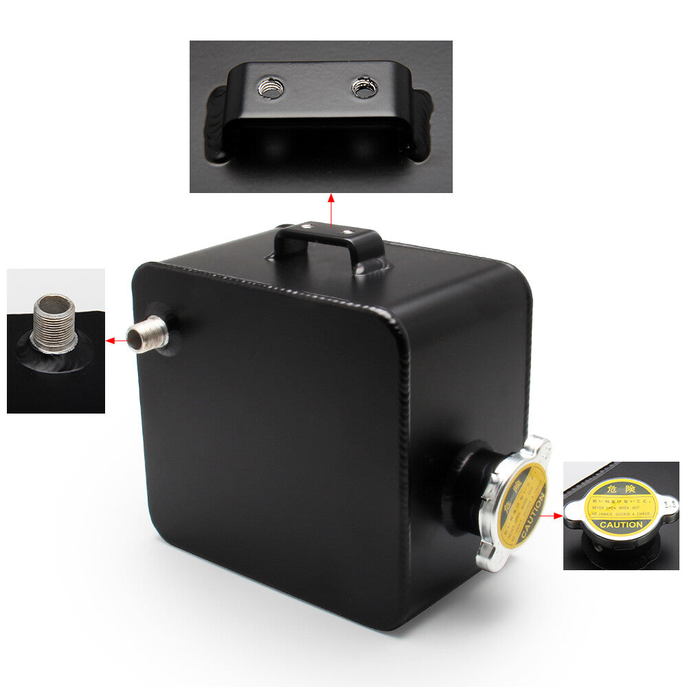 Universal Car 2.5L Water Coolant Radiator Overflow Recovery Tank Bottle Aluminum Q