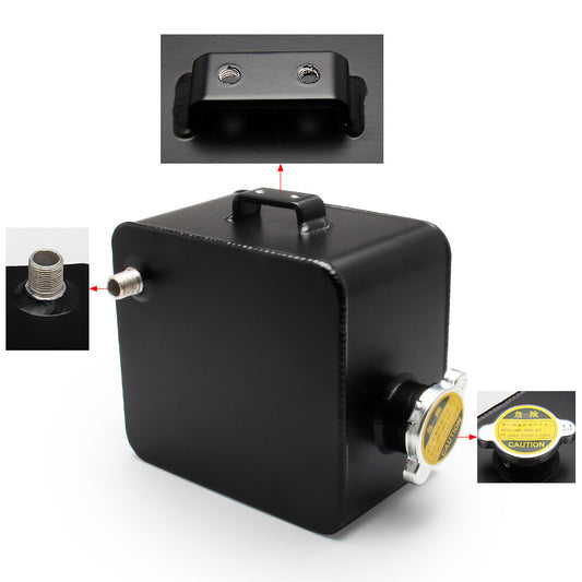 Universal Car 2.5L Water Coolant Radiator Overflow Recovery Tank Bottle Aluminum Q