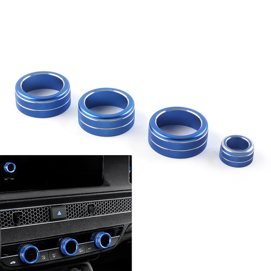 4pcs Console AC Climate Control Knob Ring Cover Fit for Honda for Civic 11th 2022+ Blue