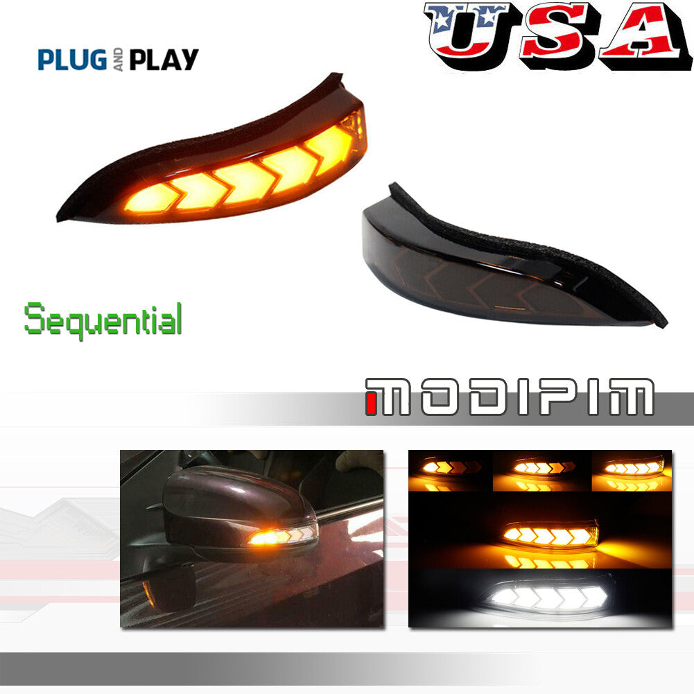 2pcs Smoke Switch Side Mirror Sequential Signal Lights for Venza for Corolla - v