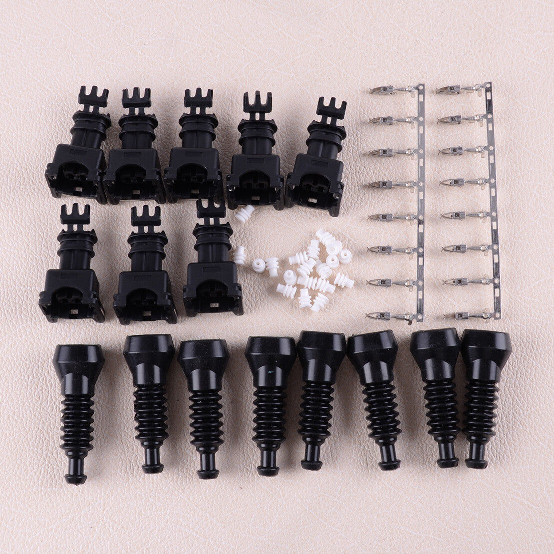 Fit For Bosch Jetronic EV1 New 8 Kits Fuel Injector Plug + Crimp Connection v