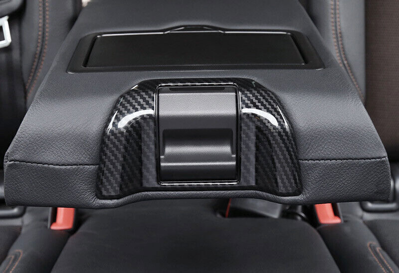 for Audi Q5 2018-2024 Carbon Fiber Look Inner Rear Armrest Box Switch Cover Trim