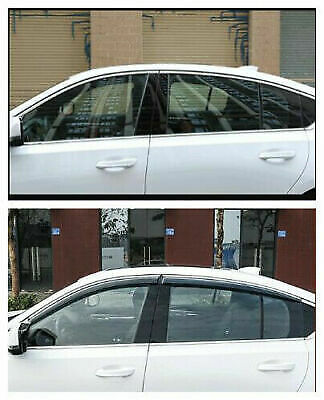 for Cadillac CT5 2020-2021 W/Bright Bar Window Visor Vent Shades Sun Rain Guard