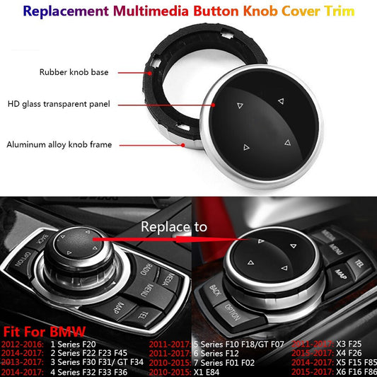 for BMW 1 3 5 6 7 X3 X4 X5 X6 F10 F07 F20 F30 F15 F16 Multimedia Knob Cover Trim
