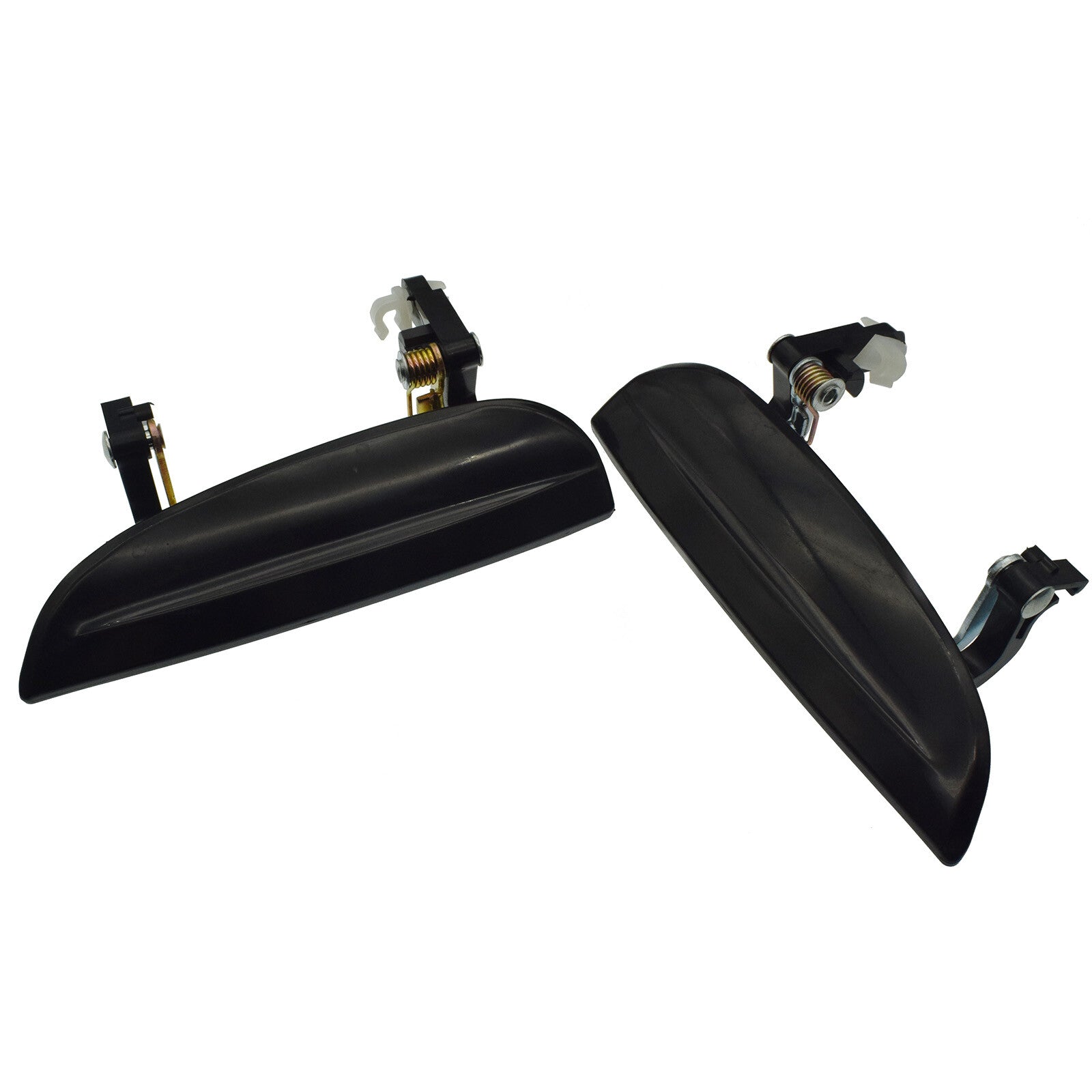 A pair of black front left and right exterior door handles suitable for the 2003-2005 for Kia Rio- v
