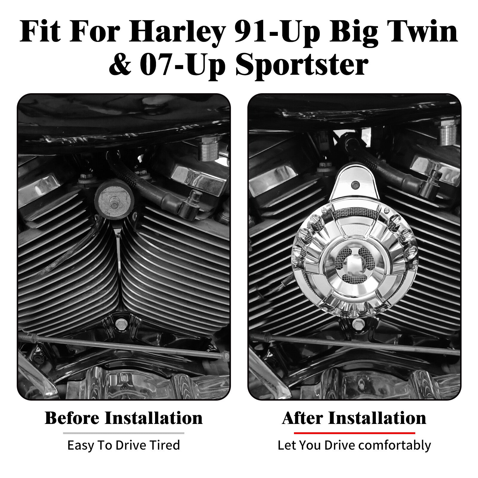 Chrome 110 dB Horn Speaker Cover for Harley Touring Big Twin 1991-2017 Sportster