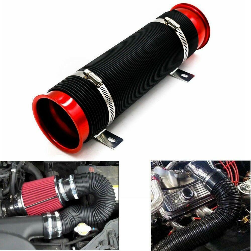 Universal Automotive 3-inch Flexible Cold Intake Hose Filter Extension Tube Kit n