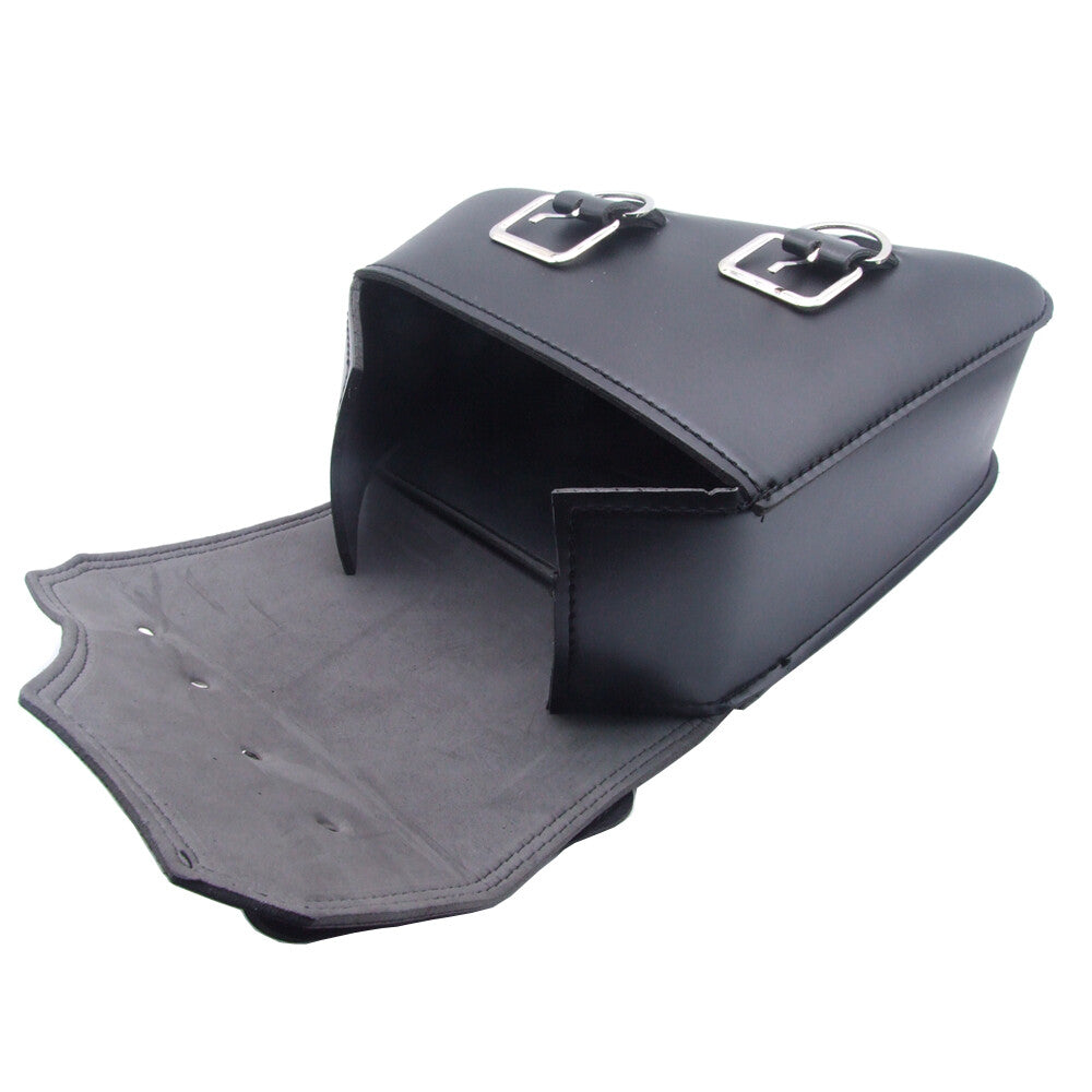 A pair of black side saddlebags for Harley-Davidson Sportster XL883 1200 motorcycles.