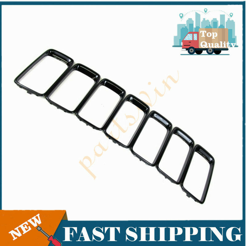 7-Piece Black Trim Ring Grille Insert Set for 2014-2016 for Jeep Grand Cherokee Gloss n