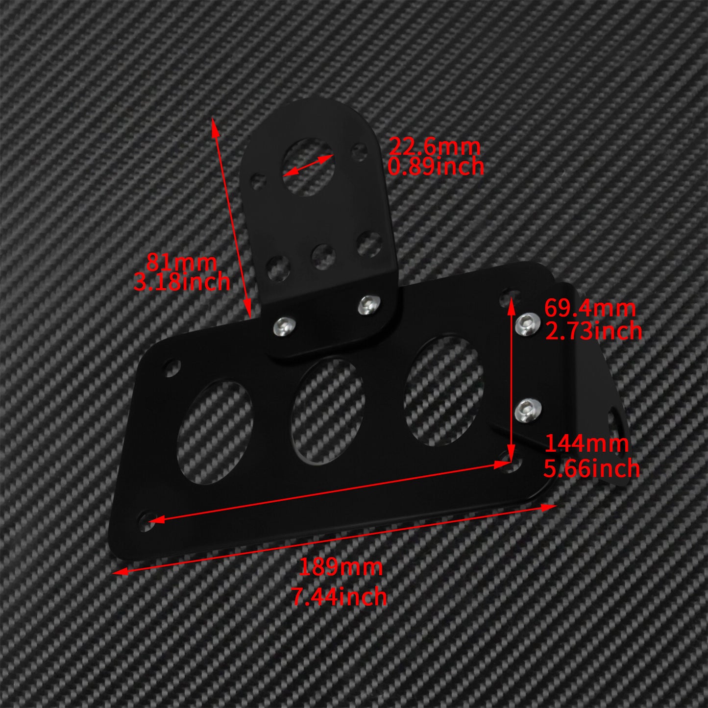 Rear Side Mount Tail Light w/License Plate Holder Bracket Fit for Harley Bobber Q